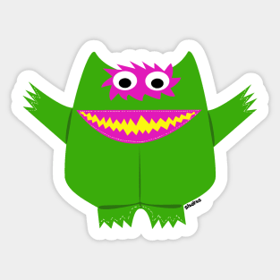 Green and Pink Nauga Sticker